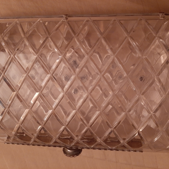 Vintage 1950s Lucite Clear with Rhinestones Clutch Purse - Picture 2 of 6